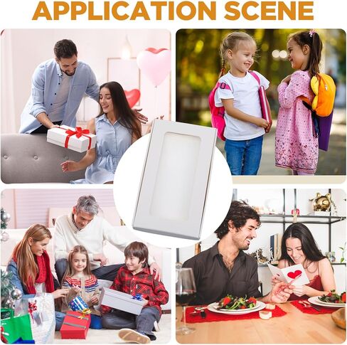50 Pcs Jewelry Packaging Boxes 5.4"x3.4"x0.7" Paper Necklace Gift Box Bulk with Clear Window 50 Display Card 60 Sticker for Displaying Necklaces Rings Bracelets Earrings(White) in Saudi Arabia