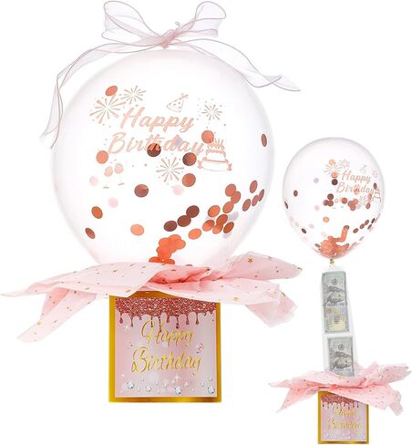 Birthday Money Pull Box, Money Birthday Box Surprise Cash Pull Kit for Parties, Funny Gift Supplies for Women, Men, Best Friend, Girlfriend, Wife, Sister in Kuwait