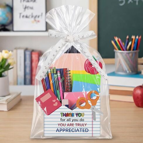 Eaasty 6 Pack Teacher Appreciation Gifts Bulk, Thank You Teacher Gift Boxes with Ribbon Cards, Foldable Pencil Design Paper Basket for End of Year Party Decorations (Pencil) in Kuwait