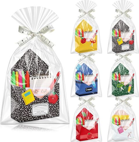 Eaasty 6 Pack Teacher Appreciation Gifts Bulk, Thank You Teacher Gift Boxes with Ribbon Cards, Foldable Pencil Design Paper Basket for End of Year Party Decorations (Pencil) in Kuwait