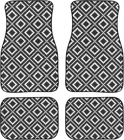 Botanical Floral Plant Pattern Car Floor Mats 4Pcs White Peonies Trees in Chinoiserie Style Floor Mats for Cars Custom Front Rear Vehicle Rugs Universal Auto Accessories for Trucks Sedans in Saudi Arabia