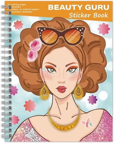 FUNCLASS Sticker Dress up Book for Girls Ages 4 5 6 7 8+, Girls Sticker Book with 20 Coloring Pages, Girls Coloring Books & Kids Activity Book Creativity Gifts (Fashionista) in Saudi Arabia