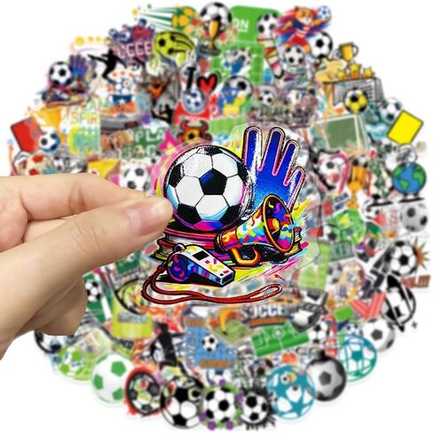 200PCS Soccer Stickers Pack – Transparent Waterproof Stickers for Kids, Water Bottles Scrapbooking Laptop - Soccer Party Favors for Kids Teens Team, Christmas Goodie Bag Stuffers for Boys Girls in Saudi Arabia