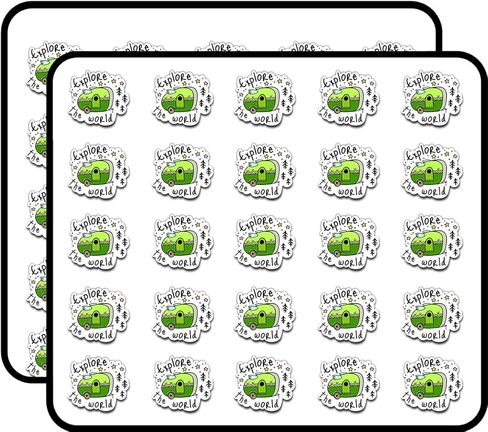 Explore The World Vinyl Stickers 1" Each 50 Pack Stickers Durable and Waterproof for Laptops, Cars, Phones in Kuwait