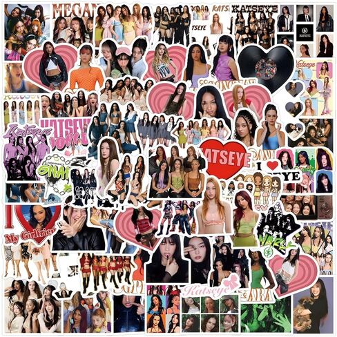 120Pcs KATSEYE Stickers, Cute Cartoon Vinyl Waterproof Sticker Decals for Water Bottle, Laptop, Phone, Scrapbooking, Journaling Choice for Party Supply Decor in Saudi Arabia