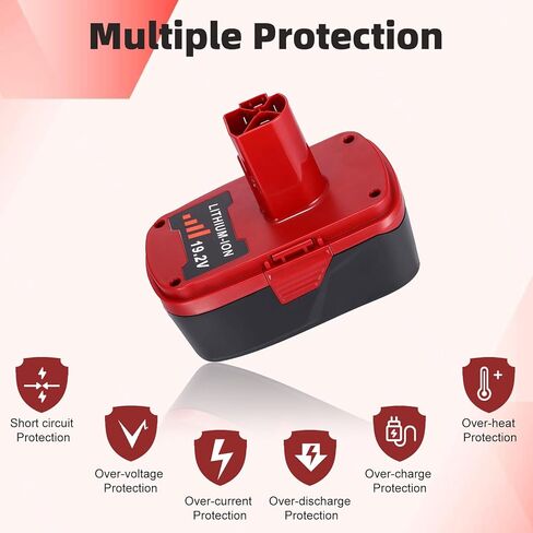 Upgraded 2 Pack 6000mAh 19.2V C3 Replacement Battery Compatible with Craftsman 19.2 Volt Battery Lithium-ion DieHard 315.115410 315.11485 130279005 1323903 120235021 11375 11376 Cordless Tools (Red) in Kuwait