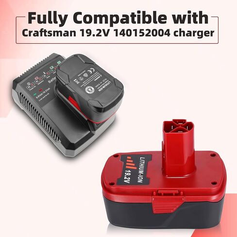 Upgraded 2 Pack 6000mAh 19.2V C3 Replacement Battery Compatible with Craftsman 19.2 Volt Battery Lithium-ion DieHard 315.115410 315.11485 130279005 1323903 120235021 11375 11376 Cordless Tools (Red) in Kuwait