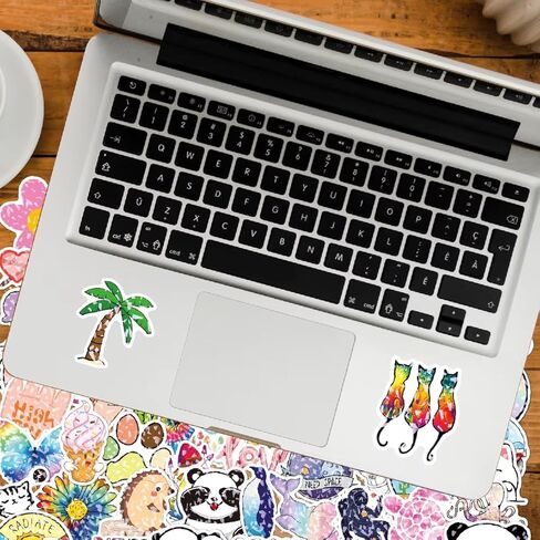 100 Cute Assorted Animal Holographic Stickers – Fun Sparkly Glitter Kawaii Variety Pack, Waterproof Vinyl Decals for Girls, Kids & Teens, Great for Water Bottles, Luggage, Skateboards in Kuwait