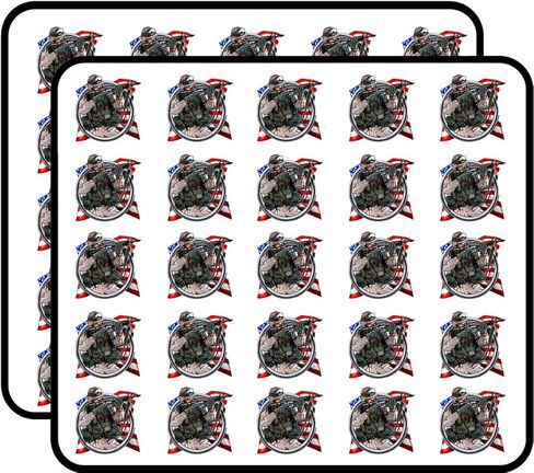 American Soldier Vinyl Stickers 1" Each 50 Pack Stickers Durable and Waterproof for Laptops, Cars, Phones in Kuwait