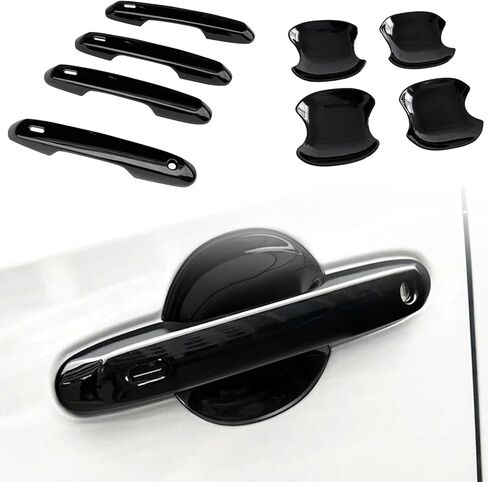 HIGH FLYING Car Exterior Accessories for Toyota Grand Highlander, Lexus GX550 2024 2025 2026 Side Door Handle+Bowl Overlays Cover Trim 8pcs ABS (Carbon Fiber) in Kuwait