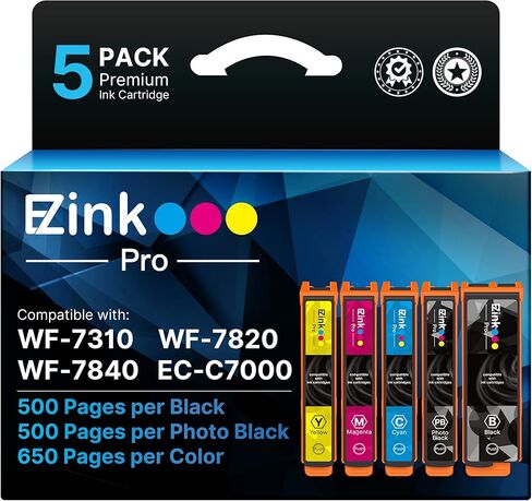 استبدال خرطوشة الحبر المعاد تصنيعها من E-Z Ink Pro لحزمة كومبو لخراطيش الحبر 410XL لطابعة Epson Expression XP-830 XP-640 XP-7100 XP-630 XP-530 XP-635 (5 عبوات، أسود سماوي أرجواني أصفر PBK) in Kuwait