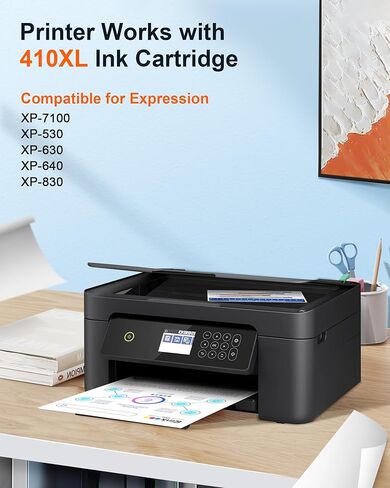 استبدال خرطوشة الحبر المعاد تصنيعها من E-Z Ink Pro لحزمة كومبو لخراطيش الحبر 410XL لطابعة Epson Expression XP-830 XP-640 XP-7100 XP-630 XP-530 XP-635 (5 عبوات، أسود سماوي أرجواني أصفر PBK) in Kuwait