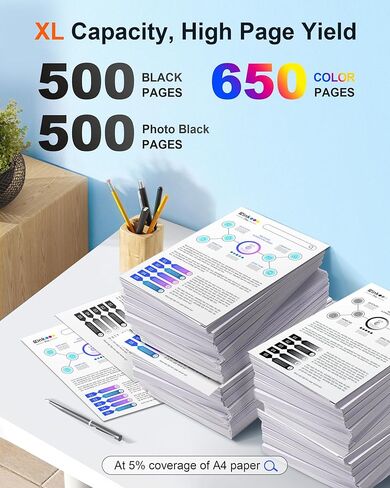 استبدال خرطوشة الحبر المعاد تصنيعها من E-Z Ink Pro لحزمة كومبو لخراطيش الحبر 410XL لطابعة Epson Expression XP-830 XP-640 XP-7100 XP-630 XP-530 XP-635 (5 عبوات، أسود سماوي أرجواني أصفر PBK) in Kuwait