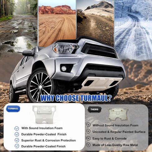 Front Skid Plate w/Sound Insulation Cotton Compatible with 2005-2015 Tacoma Base Pre Runner TRD Pro X-Runner Replacement for PT212-35075 Engine Under Cover Protector Aluminium 6mm in Saudi Arabia
