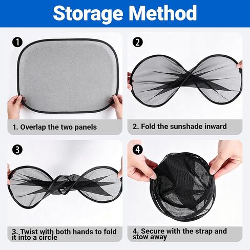5 Pieces Car Window Shade Set, Complete Sun Shade Kit Include 4 Side Window Shades and 1 Rear Windshield Shade with 12 Suction Cups, UV Protection for Interior Heat Shield Universal for Cars in Saudi Arabia