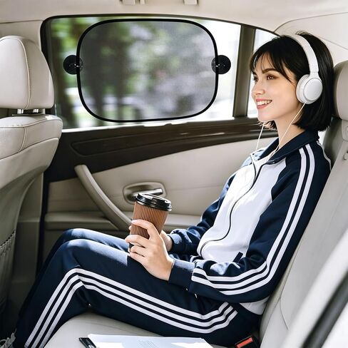 5 Pieces Car Window Shade Set, Complete Sun Shade Kit Include 4 Side Window Shades and 1 Rear Windshield Shade with 12 Suction Cups, UV Protection for Interior Heat Shield Universal for Cars in Saudi Arabia