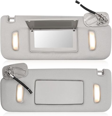 Pair Grey Sun Visor W/Light Passenger Driver Side Compatible with Suburban 1500 2500 Tahoe Sierra Yukon/XL Escalade 2007-2014 22850306 22850310 in Kuwait