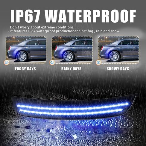 Full LED Front & Rear Fender LED Side Marker Lights Kit for 2015 2016 2017 2018 2019 2020 2021 2022 2023 2024 Chrysler 300, Smoked Lens Side Bumper Marker Lamps, Fender Lamps,4pcs (Blue) in Kuwait