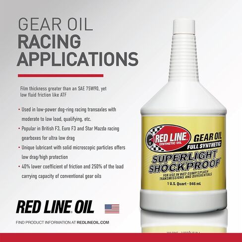 Red Line 58504 75W90 Full Synthetic Superlight Shockproof Gear Oil - 1 Quart in Kuwait