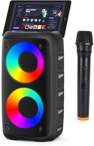 Karaoke Machine,Outdoor Bluetooth Speaker, PA Speaker with 1 Wireless Karaoke Microphones Wireless for Adults Kids with Upgraded Subwoofer, Support TWS/TF/USB/AUX for Home Party Outdoor in Saudi Arabia