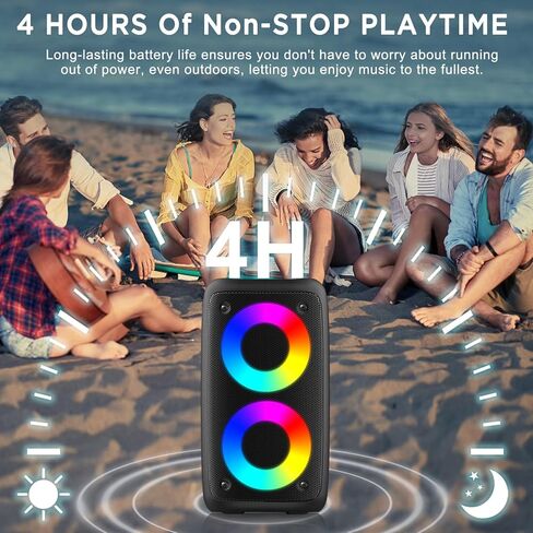 Karaoke Machine,Outdoor Bluetooth Speaker, PA Speaker with 1 Wireless Karaoke Microphones Wireless for Adults Kids with Upgraded Subwoofer, Support TWS/TF/USB/AUX for Home Party Outdoor in Saudi Arabia