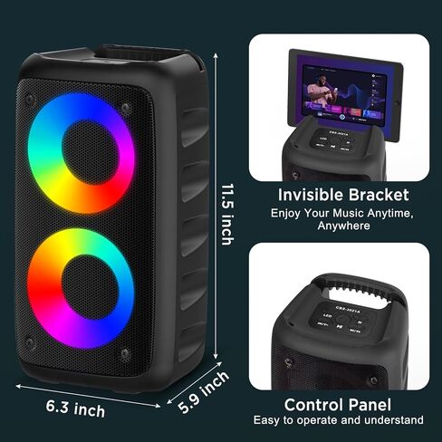 Karaoke Machine,Outdoor Bluetooth Speaker, PA Speaker with 1 Wireless Karaoke Microphones Wireless for Adults Kids with Upgraded Subwoofer, Support TWS/TF/USB/AUX for Home Party Outdoor in Saudi Arabia