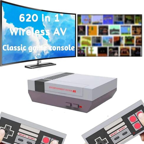 Classic Mini Retro Game Console,AV Output Handheld Game System with Dual Wireless Controllers,Plug and Play（V1）. in Saudi Arabia
