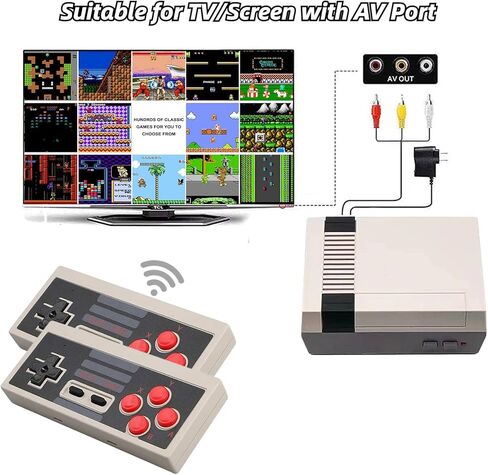 Classic Mini Retro Game Console,AV Output Handheld Game System with Dual Wireless Controllers,Plug and Play（V1）. in Saudi Arabia
