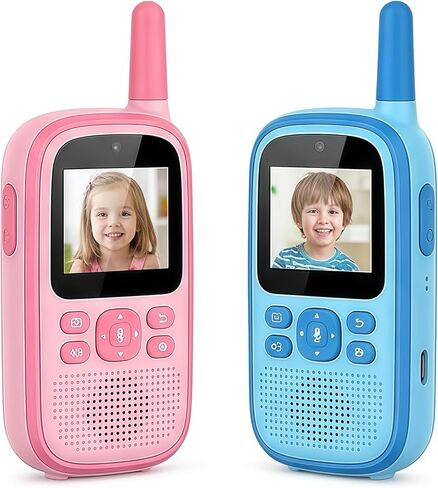 Video Walkie Talkies for Kids – Kids Walkie Talkies 2 Pack Update Photo Taking Function, 1000 Feet Range, Fun Toys for Indoor Play, Camping, Hiking, Travel – Birthday for Boys and Girls (Blue/Pink) in Saudi Arabia