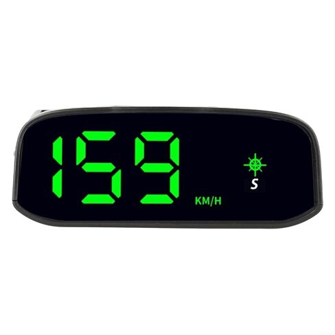 Solar Head Display GPS Speedometer with Digital, Auto Light Sensing HUD Car for Dashboard, KM/H & MP/H Switchable, Black in Saudi Arabia