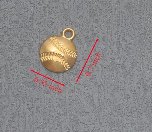 50 Pcs Baseball Charms for DIY Jewelry Making 1.8 X 1.4 CM Metal Vintage Cute Sports Pendants for Women Crafting Necklace Bracelets Keychain Christmas Thanksgiving Hanging Supplies in Kuwait
