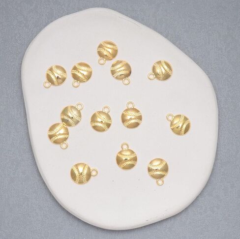50 Pcs Baseball Charms for DIY Jewelry Making 1.8 X 1.4 CM Metal Vintage Cute Sports Pendants for Women Crafting Necklace Bracelets Keychain Christmas Thanksgiving Hanging Supplies in Kuwait