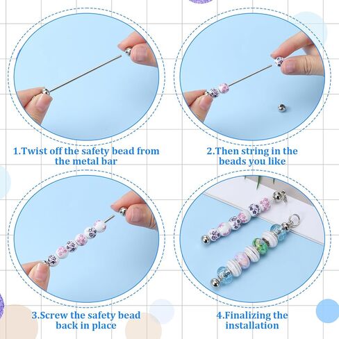 15 PCS Beadable Keychain Bars, Metal Beaded Keychain DIY Jewelry Making Charm Bars Detachable Key Chain Making Accessories for Pendant DIY Crafts Jewelry Making Gift in Kuwait