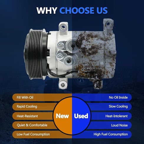Maxfavor Air Conditioner AC Compressor with Clutch Compatible with 2011-2013 Kia Sportage 2.4L Vin 2, 2011-2014 Sportage 2.0L Vin 6, for 2010-2013 Hyundai Tucson 2.4L Vin C Replace# 977012S500 in Kuwait