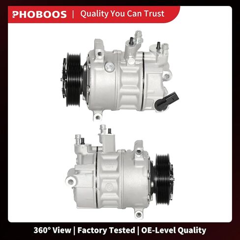 ضاغط تكييف الهواء PHOBOOS مع قابض متوافق مع Volkswagen GTI، Jetta، Jetta City، CC، Passat، Passat CC، Tiguan، Golf City، لضاغط PXE16 فقط. التبريد السريع، المرجع. CO4573JC، 67646 in Kuwait