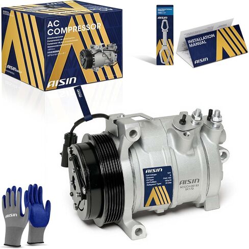 AISIN AFTERMARKET ACCCH-00183 Air Conditioner AC Compressor - Compatible with Jeep Grand Cherokee Dodge Charger Challenger Chrysler 300 2009-2010 5.7L, Commander 2010 5.7L in Kuwait