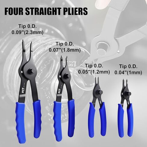 SGT Snap Ring Pliers Set, 14pcs Internal & External Retaining Ring Circlip C Clip Pliers with 45°/90° Bent and Straight Pliers,Hook & Pick,Heavy Duty Removal Tool with Storage Case & Gloves in Saudi Arabia