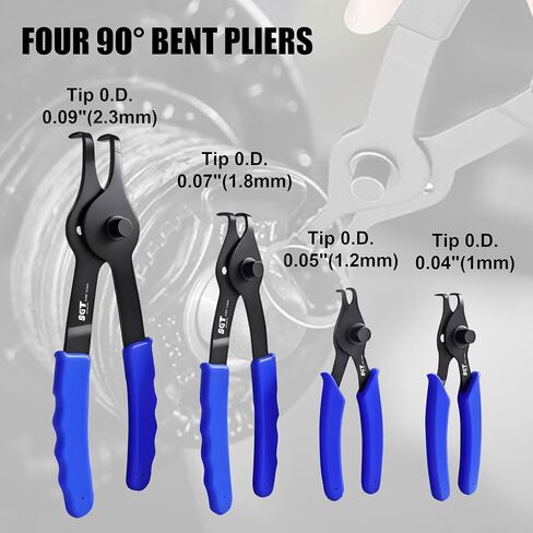 SGT Snap Ring Pliers Set, 14pcs Internal & External Retaining Ring Circlip C Clip Pliers with 45°/90° Bent and Straight Pliers,Hook & Pick,Heavy Duty Removal Tool with Storage Case & Gloves in Saudi Arabia