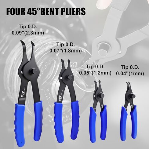 SGT Snap Ring Pliers Set, 14pcs Internal & External Retaining Ring Circlip C Clip Pliers with 45°/90° Bent and Straight Pliers,Hook & Pick,Heavy Duty Removal Tool with Storage Case & Gloves in Saudi Arabia