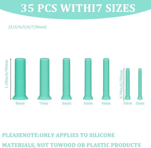 35 PCS Hole Maker for Resin Molds, 7 Sizes (2/3/4/5/6/7/8mm) Drill-Free Hole Tools for Epoxy & UV Resin, Silicone Mold Inserts for Jewelry Making, Keychains, Pet Tags and DIY Craft Pendants in Saudi Arabia