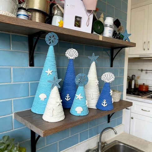 6 Pcs 12" 10" 6" St. Patrick’s Day Cone Tree Decoration with Shamrock and Tiny Pearl Mini St. Patrick’s Day Table Trees Centerpieces Farmhouse Tiered Tray Ornament for Mantle Shelf Tabletop in Saudi Arabia