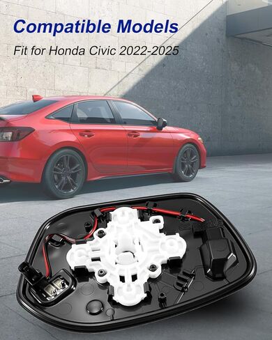 Passenger Right Side Mirror Glass Fit for Honda Civic 2022-2025 Blind Spot Monitoring and Heating function with Backing Plate Replace 76203-T20-A21 76203-T20-A22 HO1321351 Power Door Mirror in Saudi Arabia
