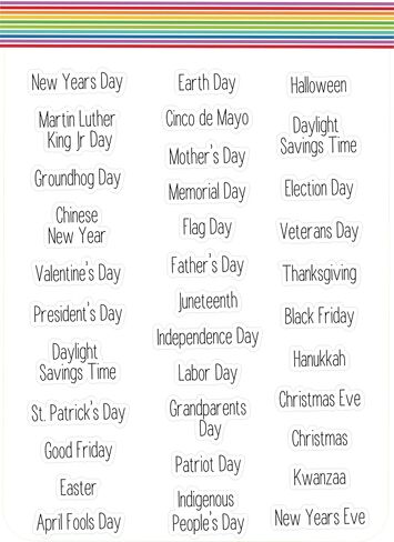 Holiday Script Planner Stickers | 5" x 7" Premium White Matte Stickers | Libby and Lou Sticker Co in Kuwait