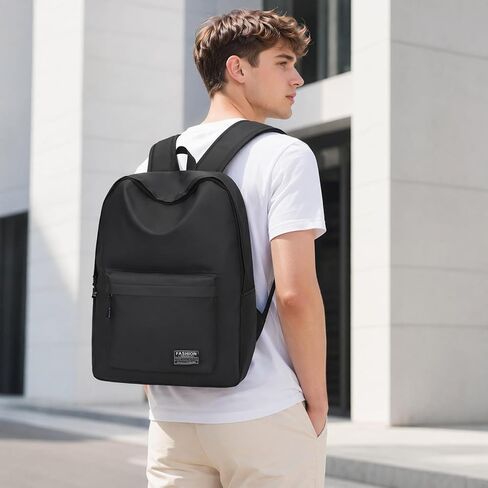 Large Capacity Casual Backpack, Lightweight Laptop Daypack for Daily Travel (black) in Kuwait
