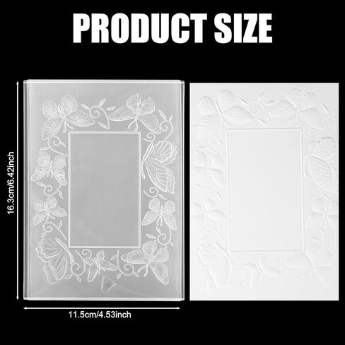 3D Butterfly Embossing Folders, Plastic Embossing Template 5x7 Inch, Embossing Folders for Card Making, Embossing Plates with Stencils for Scrapbooking Paper Crafts Supplies Accessories in Kuwait