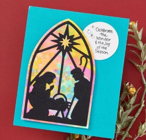 Merry Christmas Morn Nativity Greeting Card Metal Die Cuts,Snowflake Flower Leaf Cutting Dies Cut Stencils DIY Scrapbooking Decorative Embossing Paper Scrapbooking Card Making in Kuwait