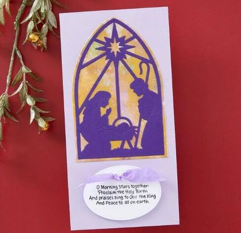 Merry Christmas Morn Nativity Greeting Card Metal Die Cuts,Snowflake Flower Leaf Cutting Dies Cut Stencils DIY Scrapbooking Decorative Embossing Paper Scrapbooking Card Making in Kuwait