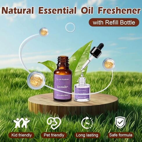 8 Pack Car Air Freshener & Refill Set, 4-Scent Hanging Air Freshener Diffuser - Each(8ml +20ml Refills), Natural Essential Oil Diffuser, Reusable Car Fragrance Decor Accessories in Saudi Arabia