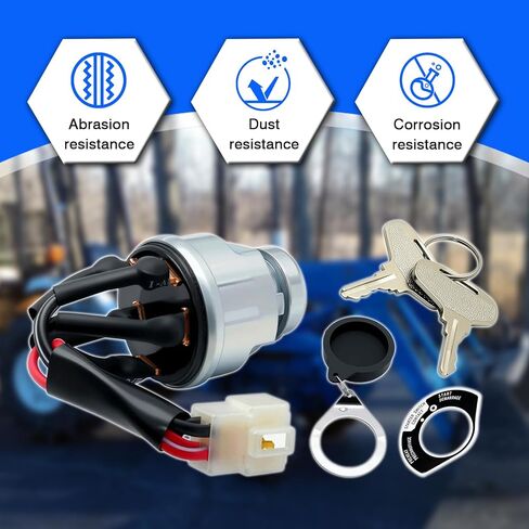 Ignition Switch Compatible with New Holland Tractor 1215 1220 1320 1520 1620 1920 2120 TC30 CM222 CM224 CM272 CM274, Replacement for SBA385201890 87760272 in Kuwait
