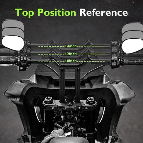 Mofun 14" Rise T-Bar Handlebar Sharp T-Bars 1-1/4" Diamete Compatible with Harley Touring Dyna Softail and Sportster 883 1200 1996-2024, Gloss Black in Kuwait